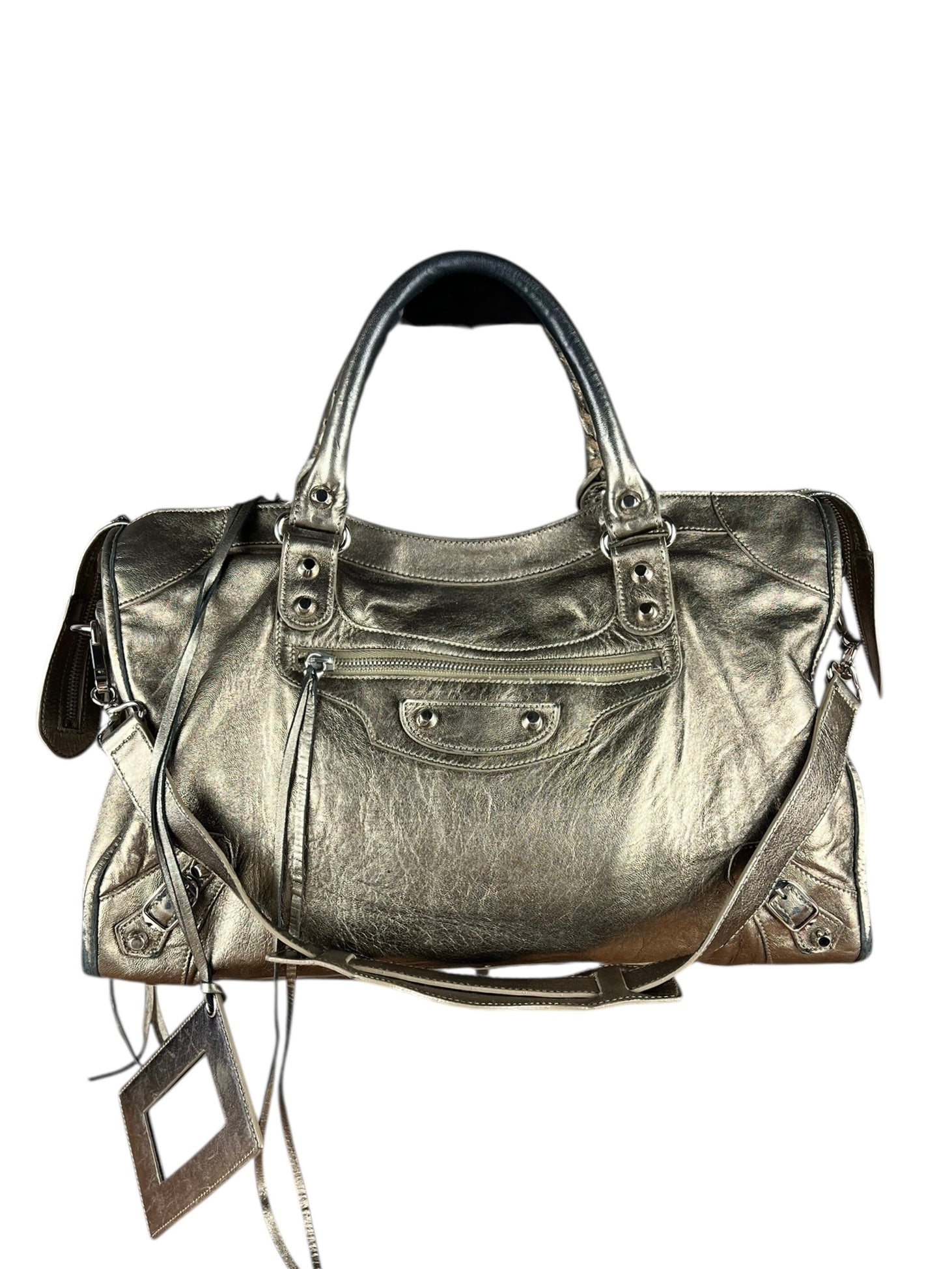 Balenciaga Gold Metallic M Le City Bag