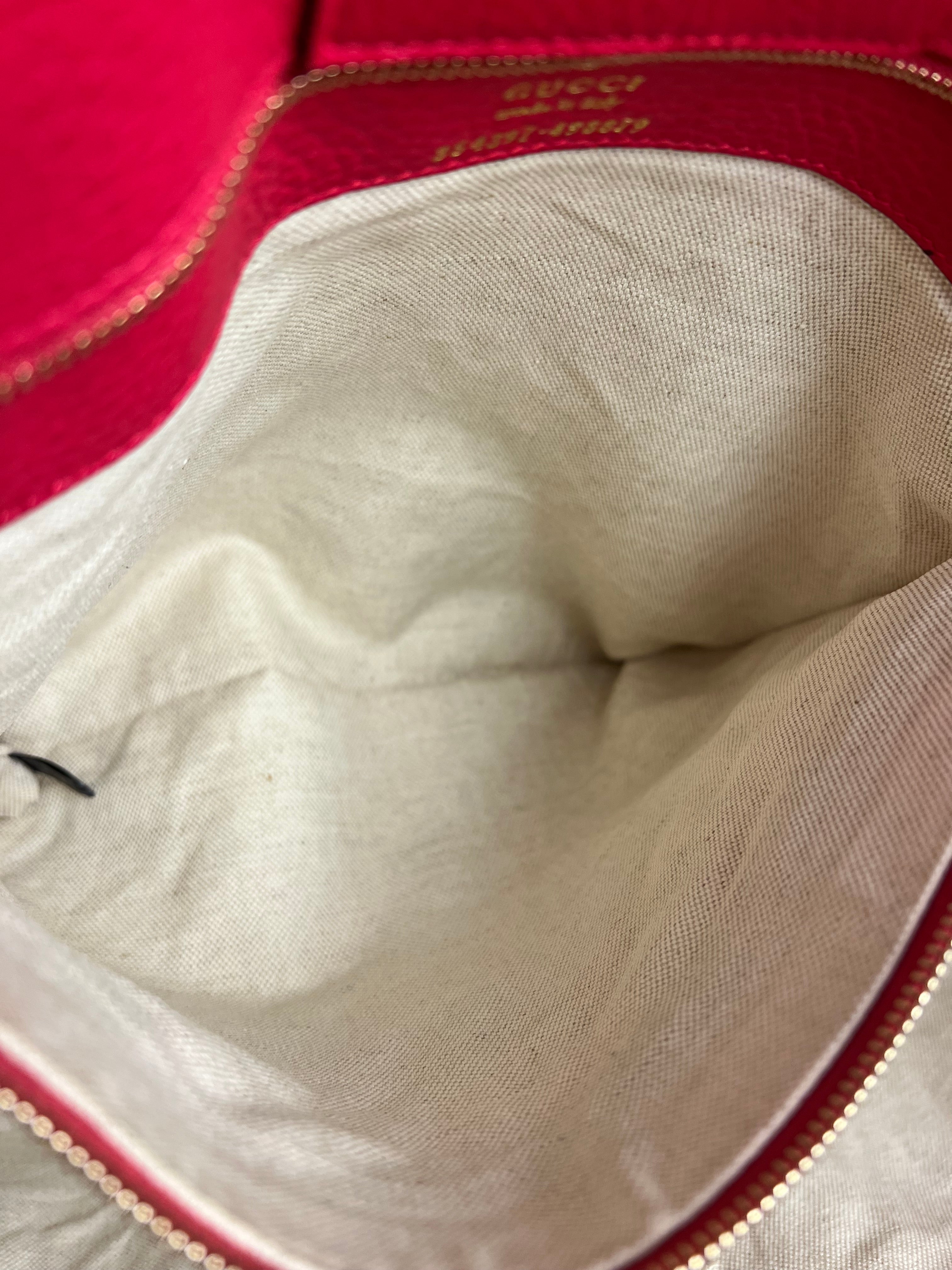 Gucci Orange Pebble Leather Swing Medium Tote