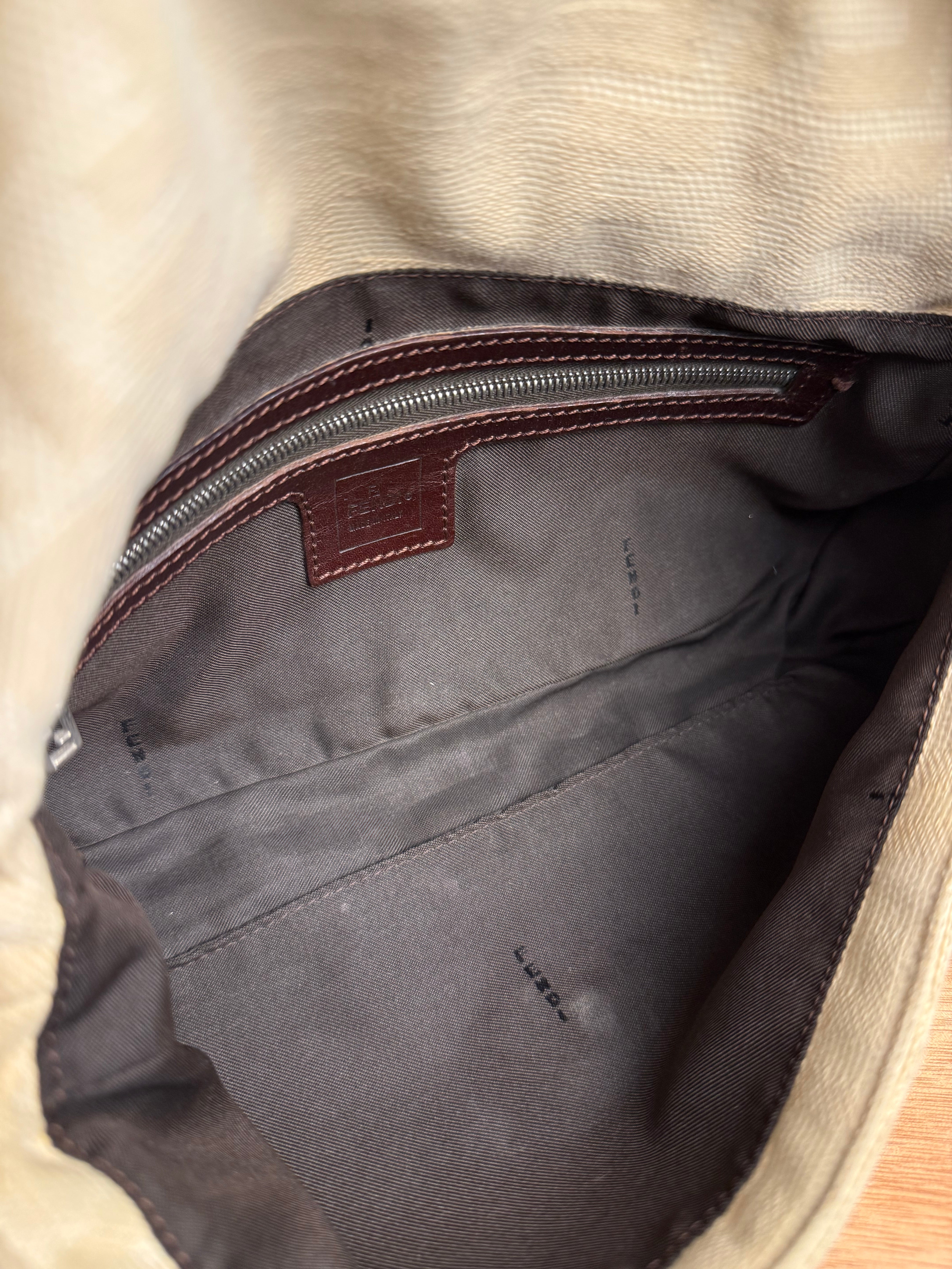 Fendi FF Canvas Baguette