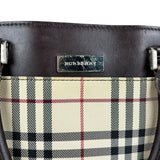 Burberry Leather Trim Nova Check Tote Bag