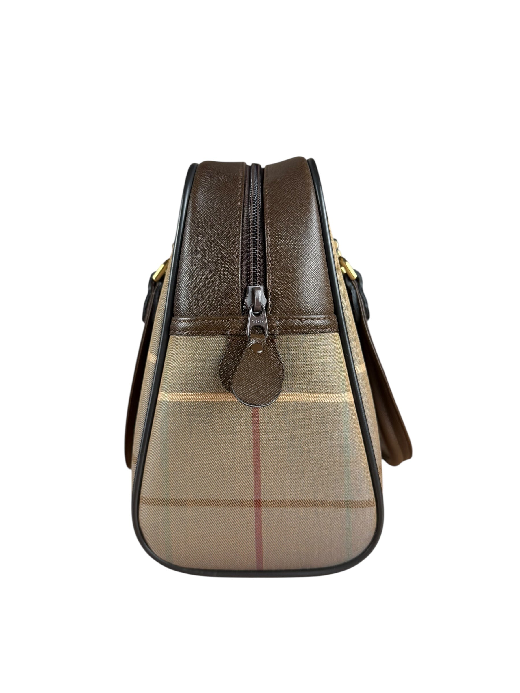 Burberry Brown Vintage Check Boston Handbag