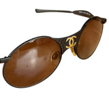 Chanel Steampunk Oval Gold Logo Sunglasses