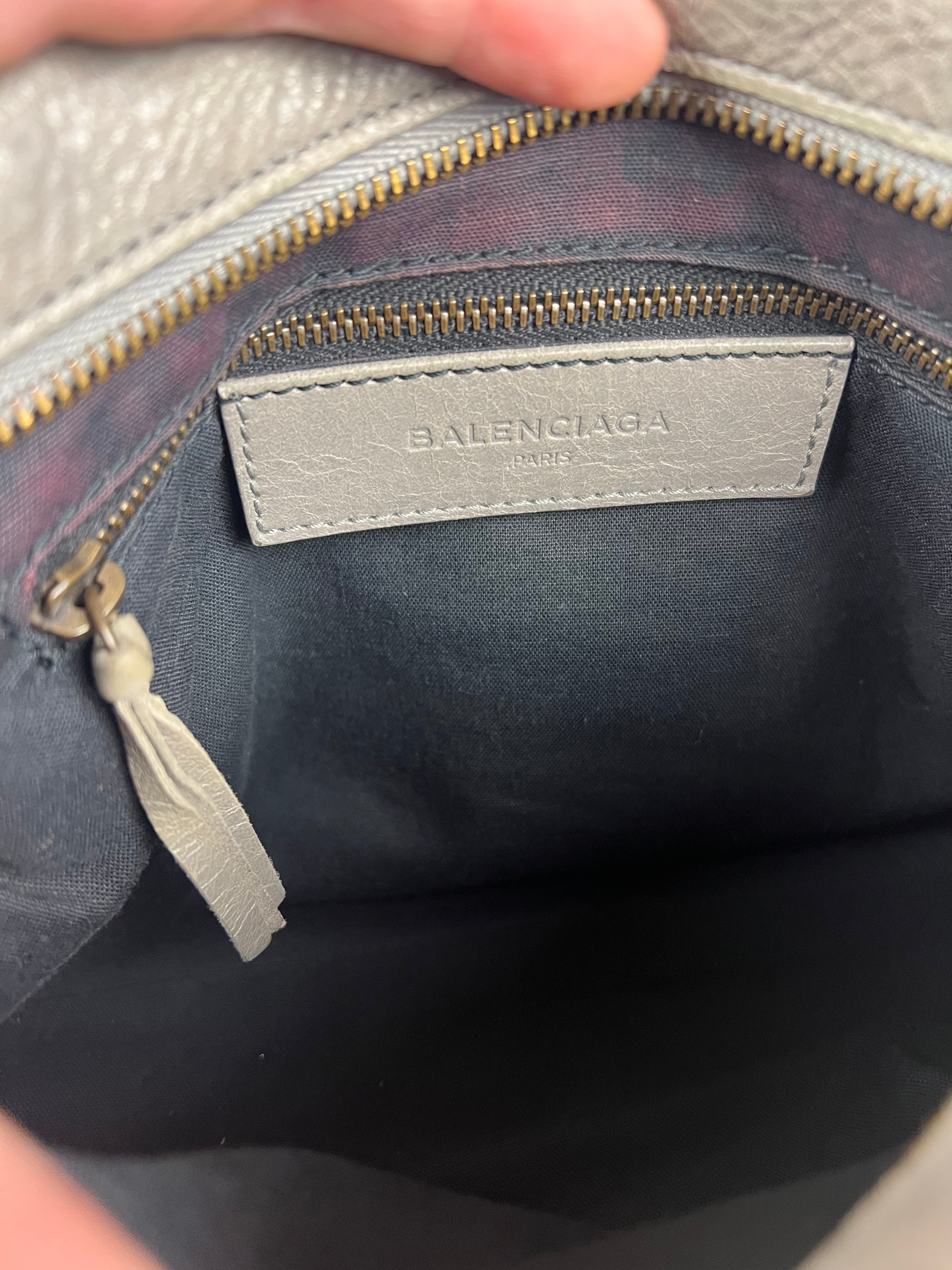 Balenciaga Mini Classic Leather City Bag Grey