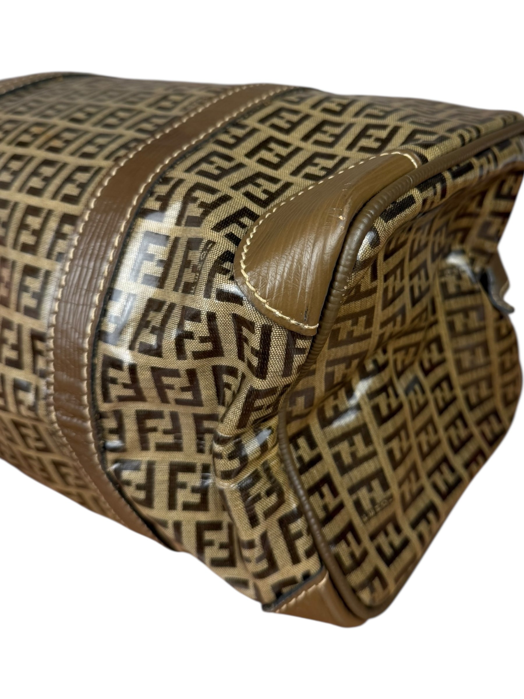 Fendi Vintage Zucchino PVC Boston Bag