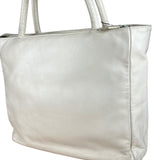 Prada Leather Tote Bag Beige/Ivory