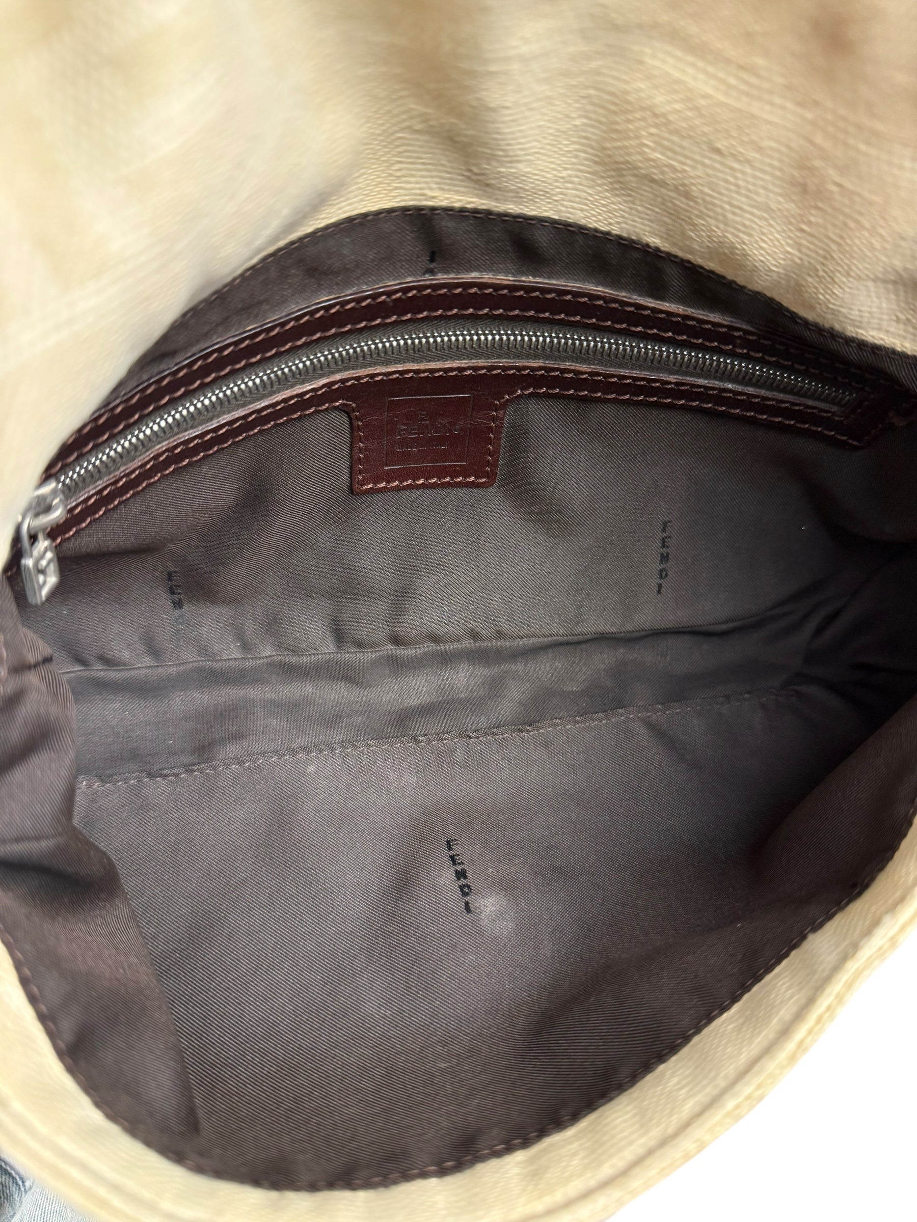 Fendi FF Canvas Baguette