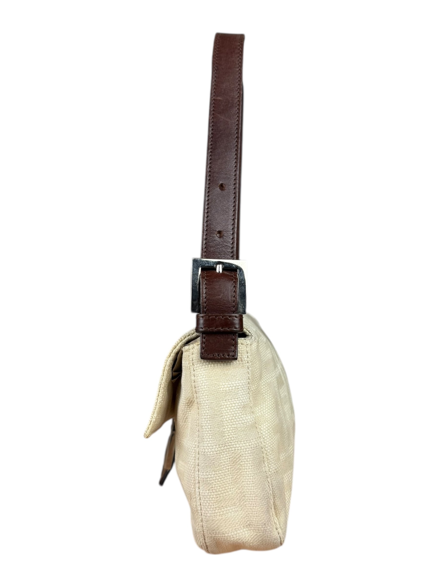 Fendi FF Canvas Baguette