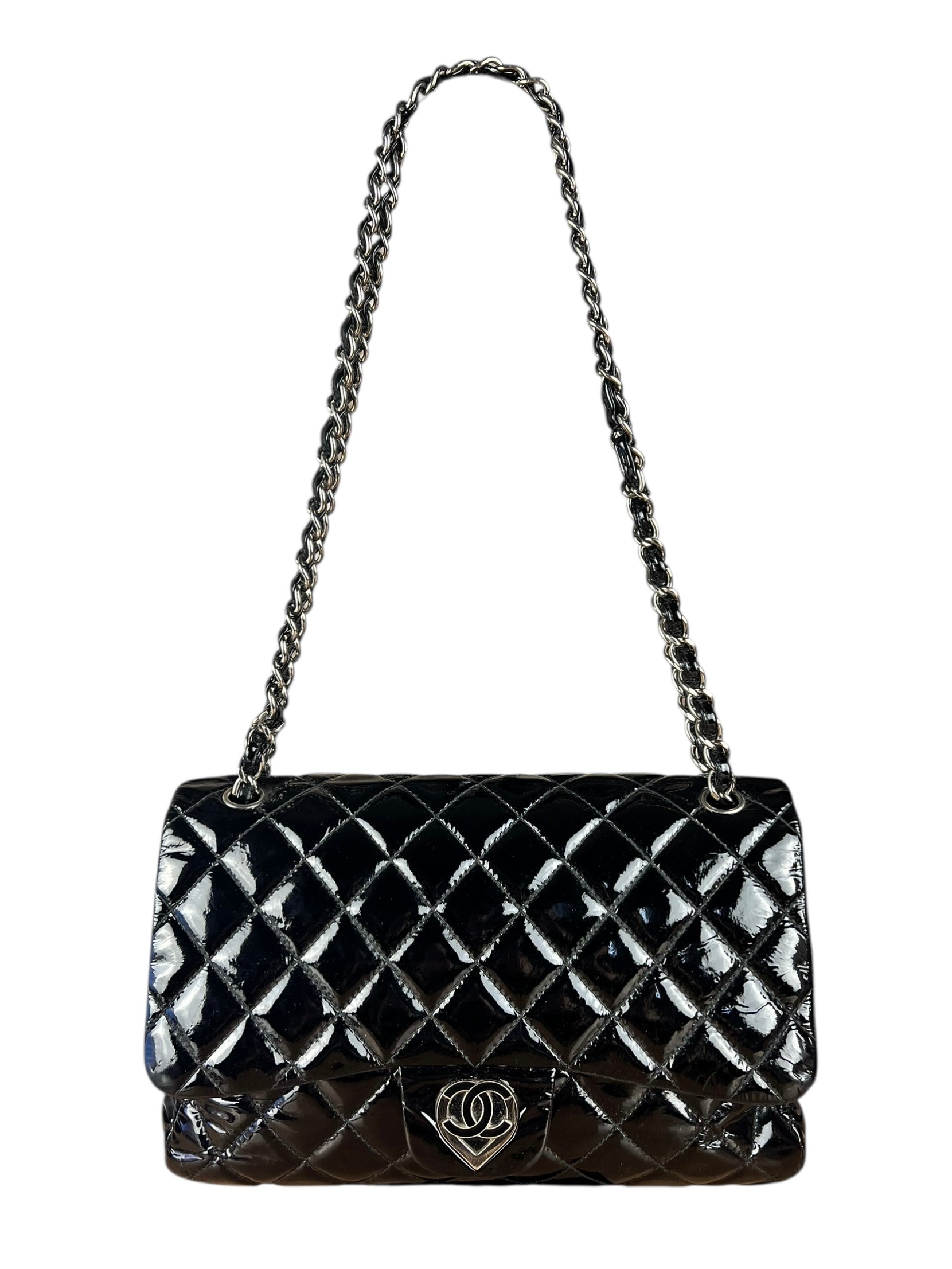Chanel Black Patent Leather Classic Flap Bag ('08-'09)