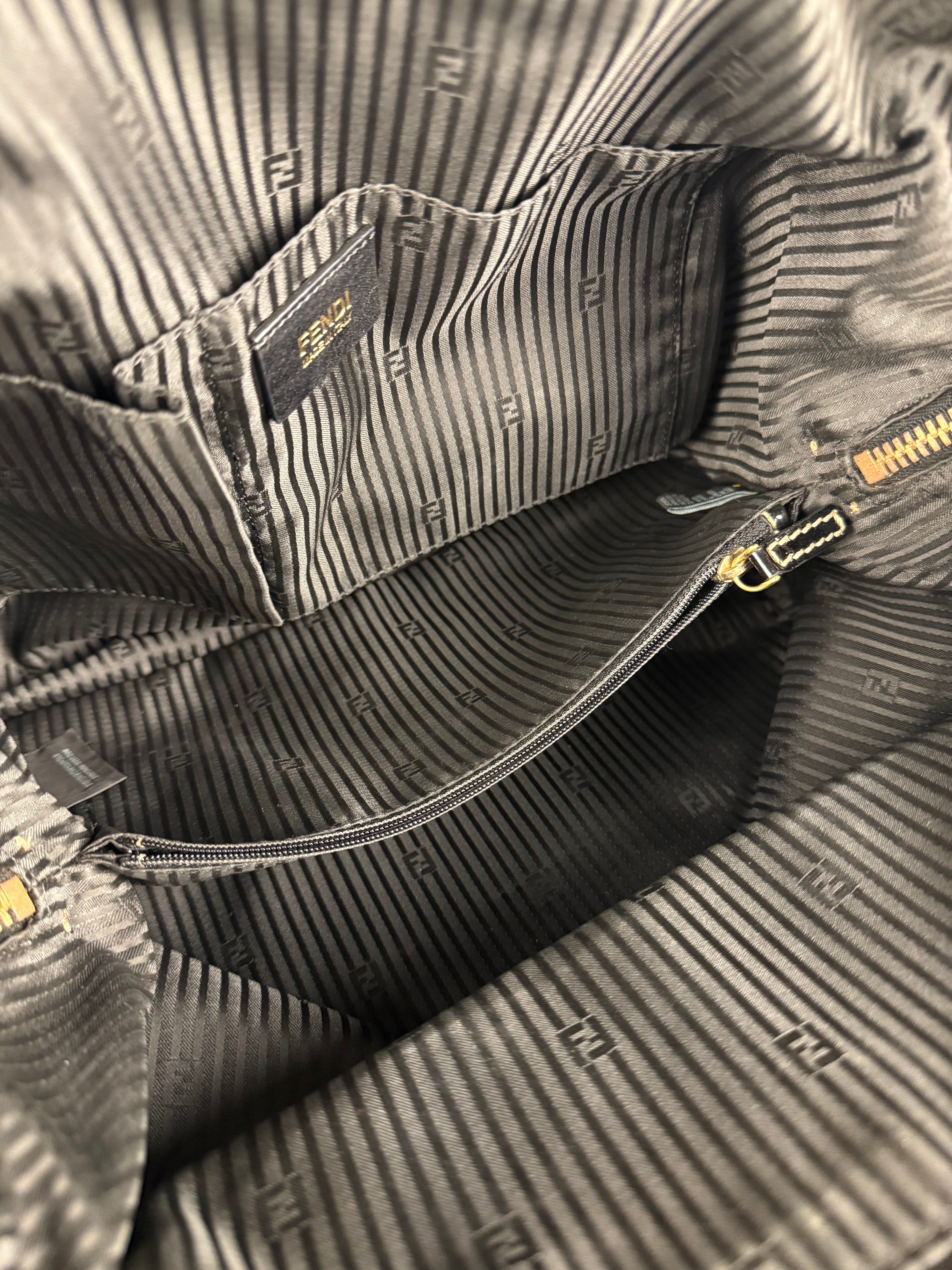 Fendi vintage Chameleon Black Patent Leather Handbag
