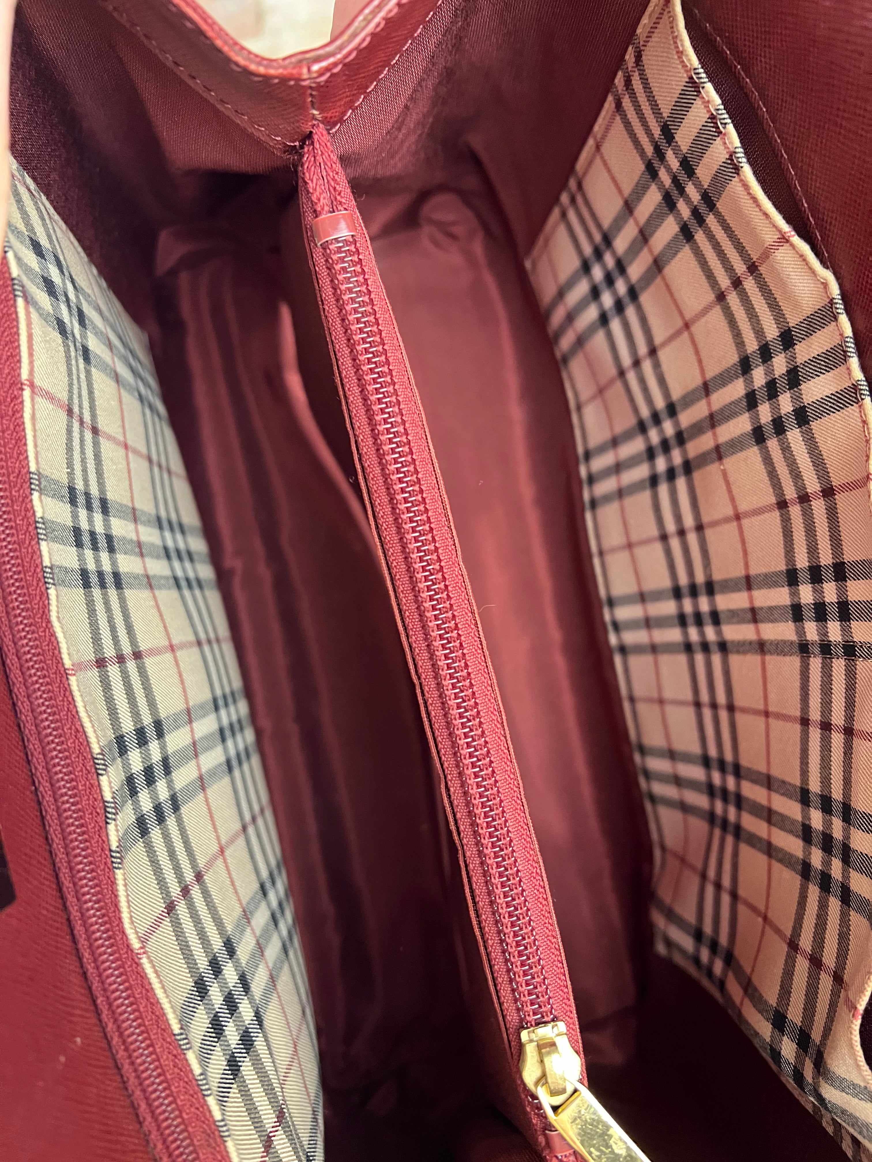 Burberry Vintage Leather Burgundy Handbag