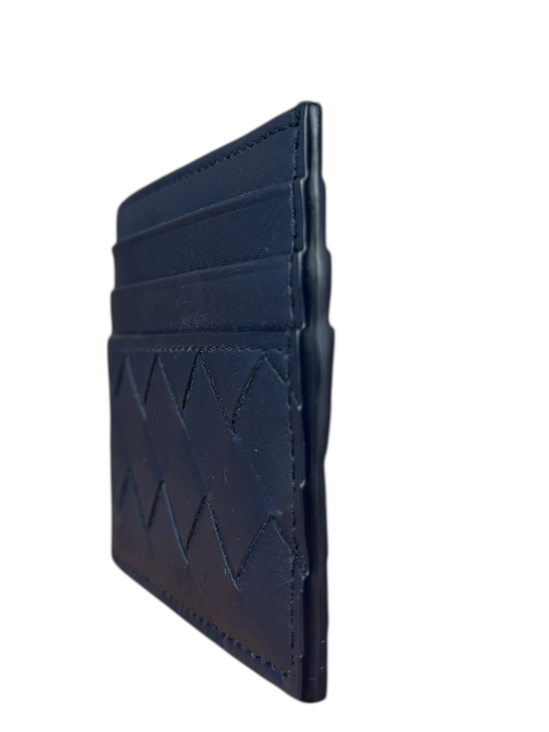 Bottega Veneta Intrecciato Cardholder Navy/Olive
