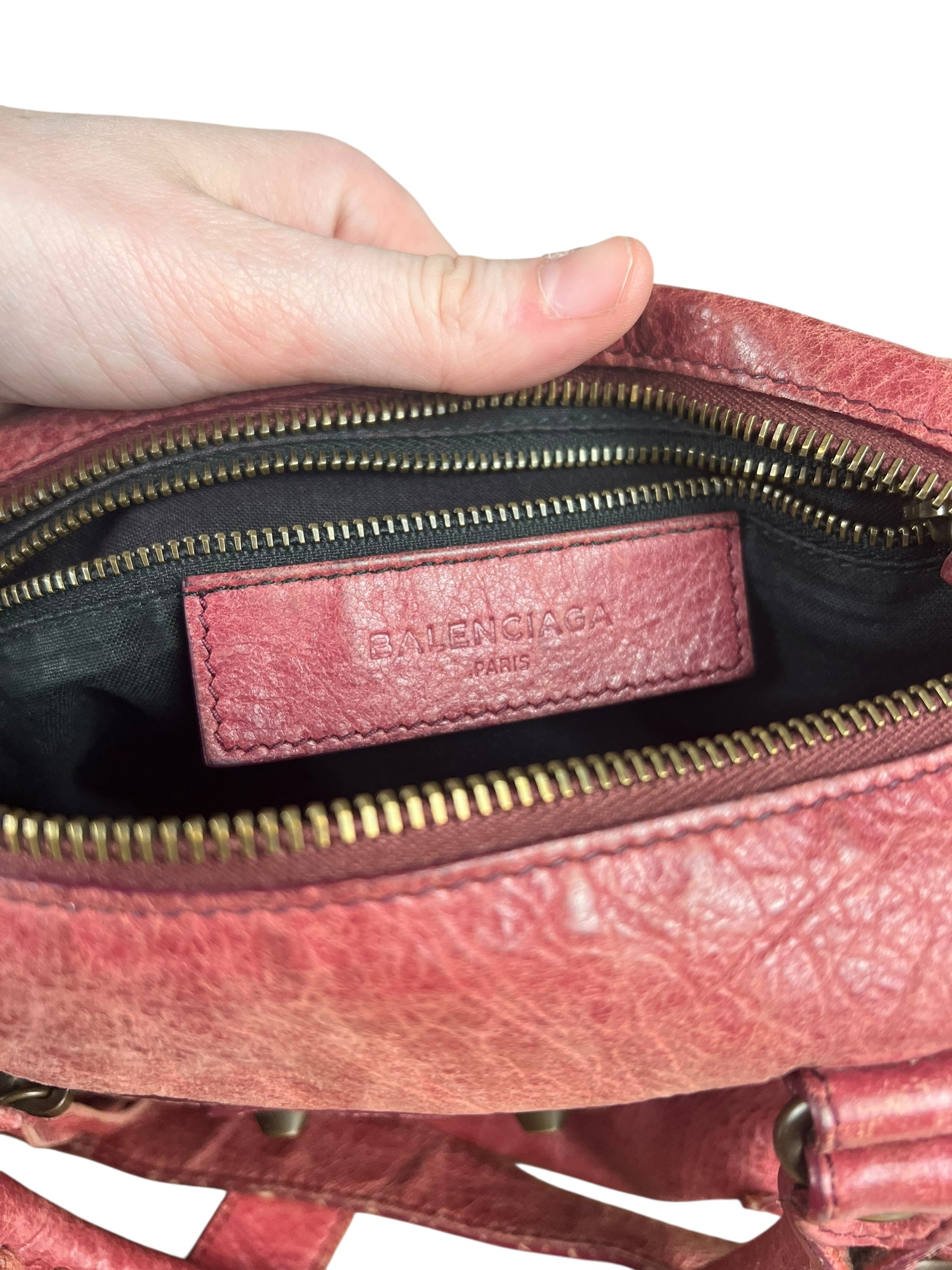 Balenciaga Mini Classic Leather City Bag Red