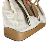 Prada Vintage White/Brown Top Handle Bag