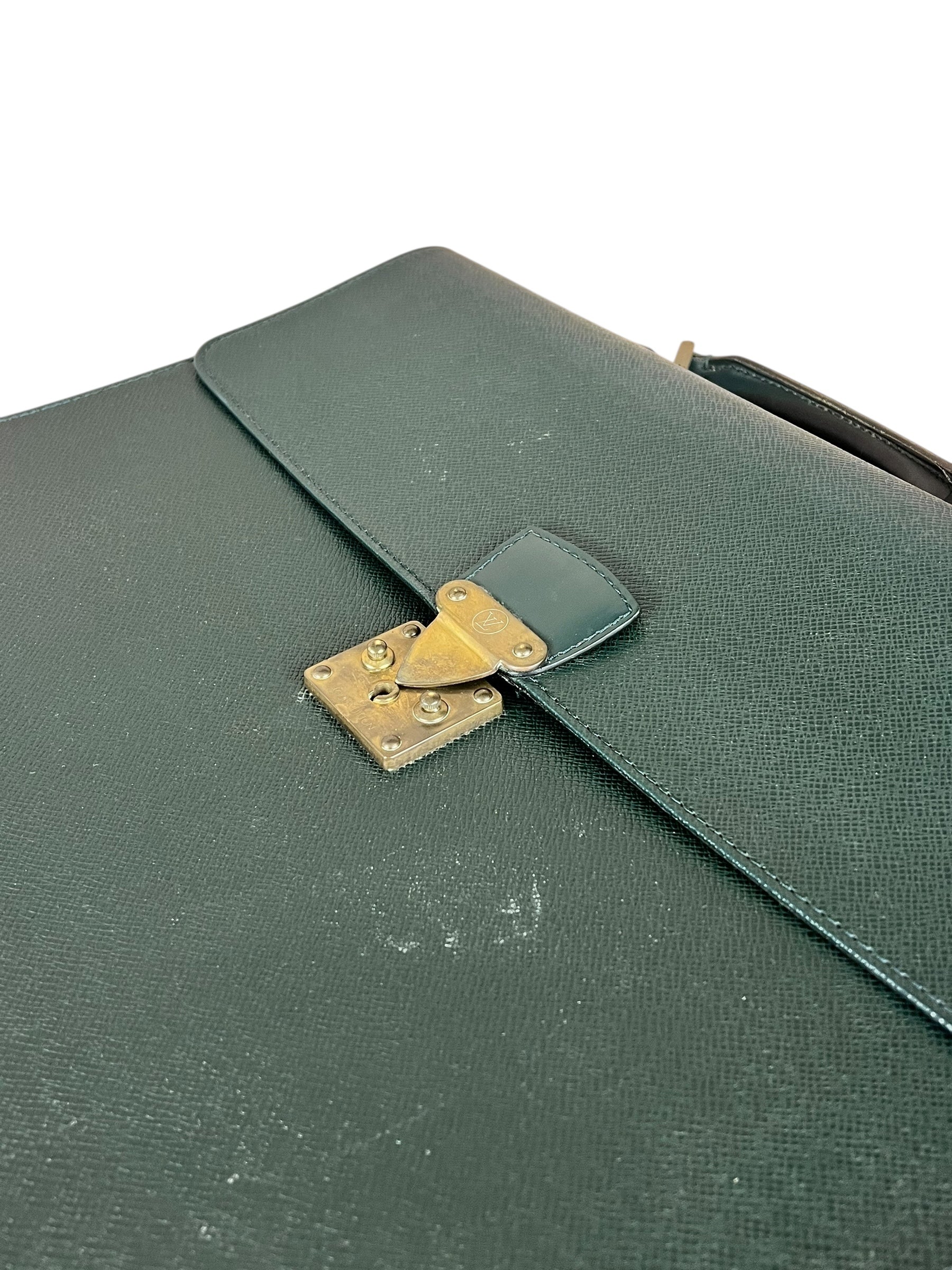Louis Vuitton Epi Green Top Handle Briefcase
