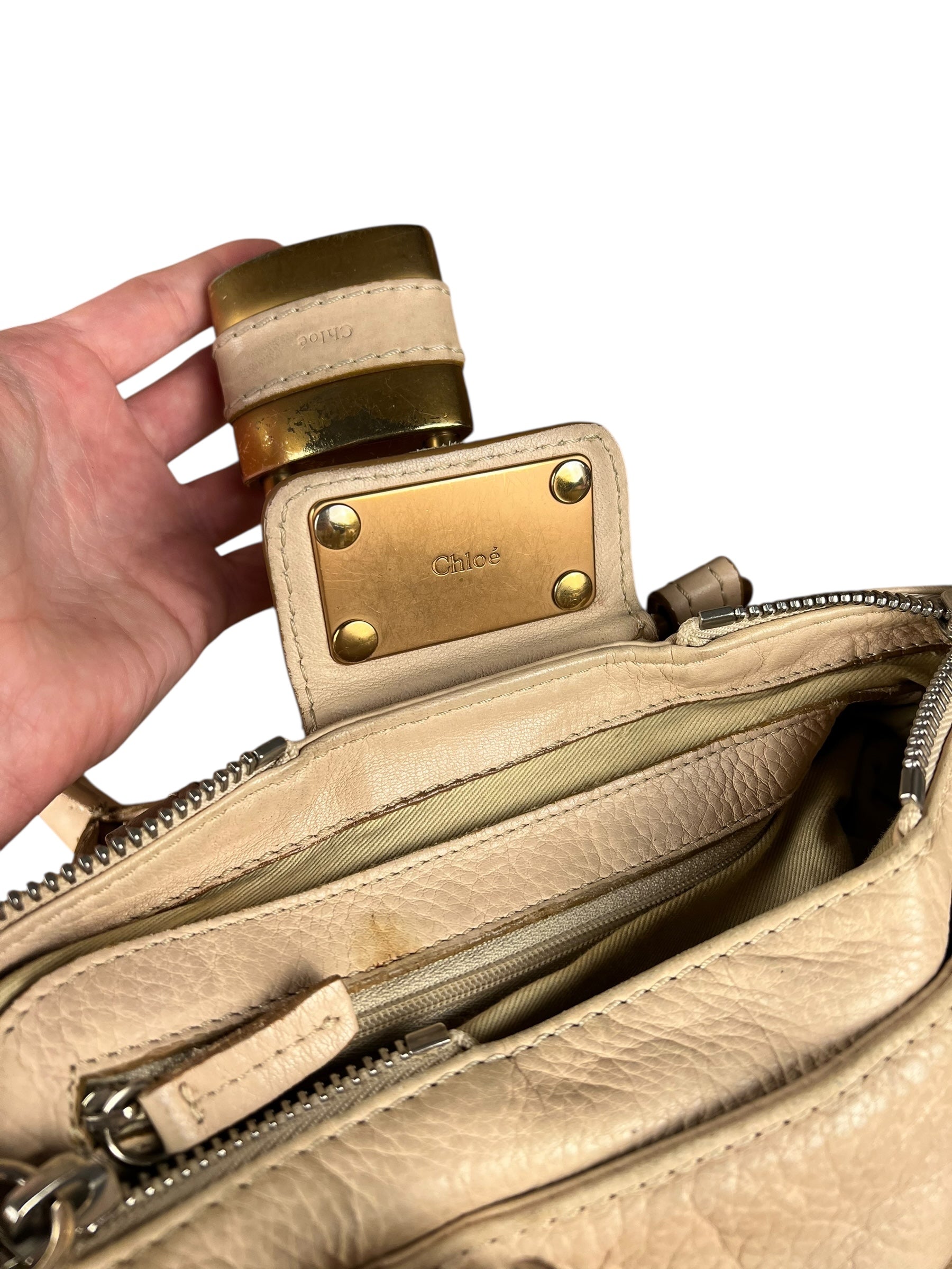 Chloe Vintage Mini Chloe Paddington Bag Beige