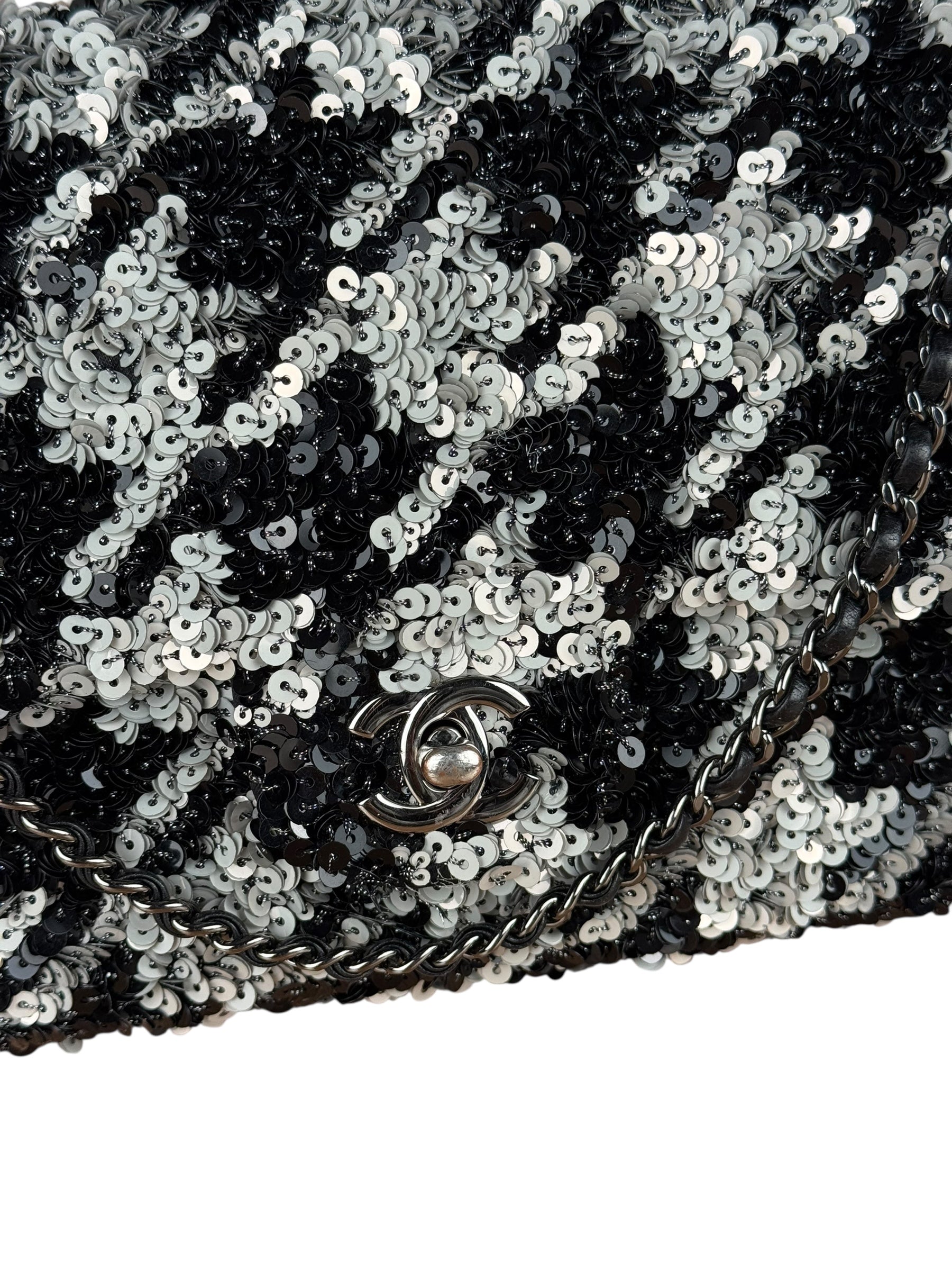 Chanel Medium Classic Flap Sequin Handbag 2020