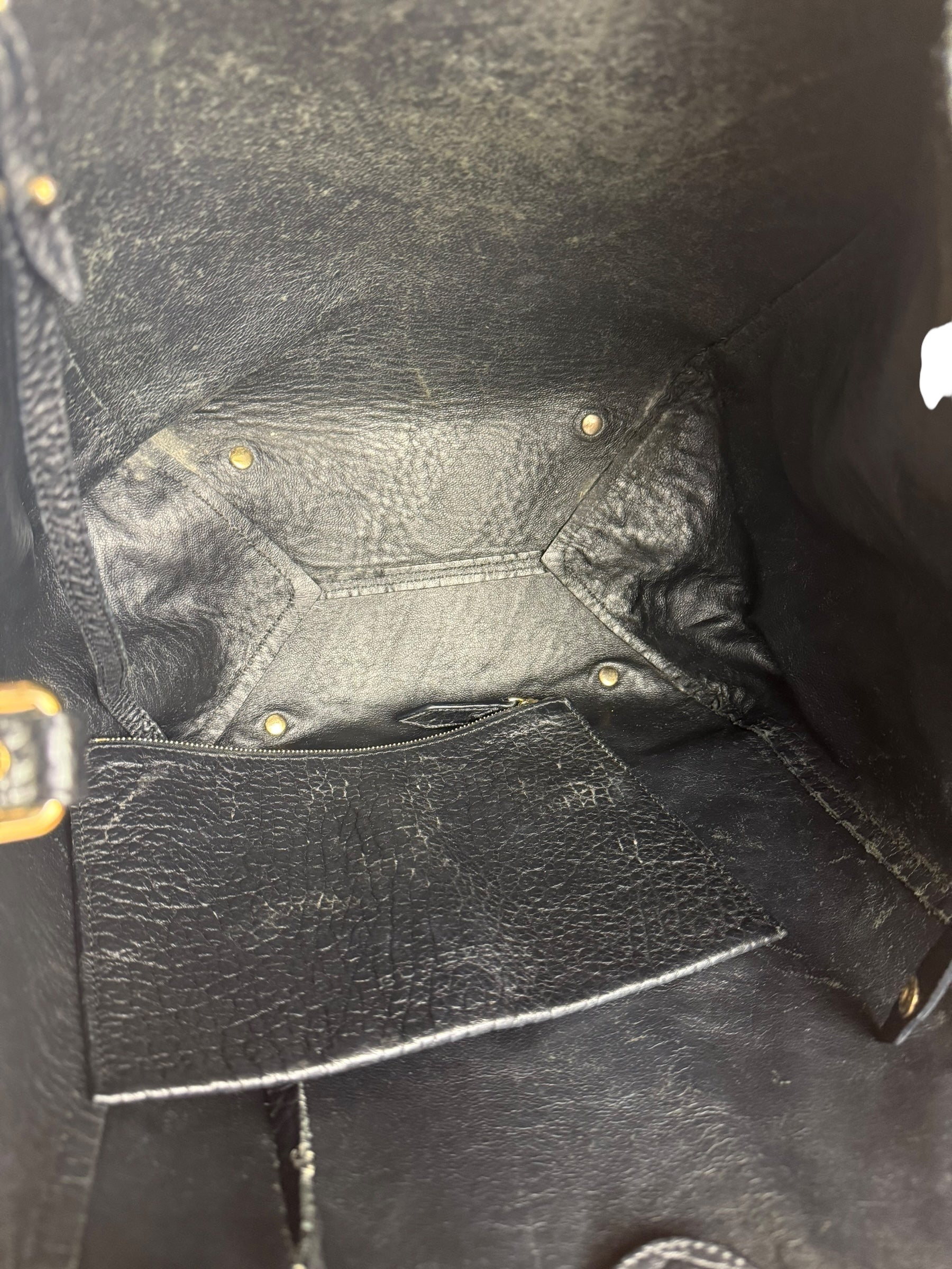 Burberry Black Pebbled Leather Shoulder Bag