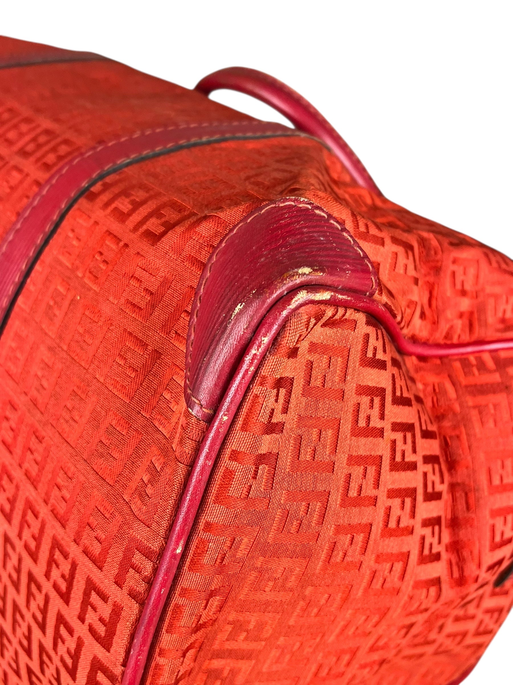 Fendi FF Vintage Boston Bag Red