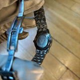 Gucci Stainless Steel Link Black Roman Numeral Dial