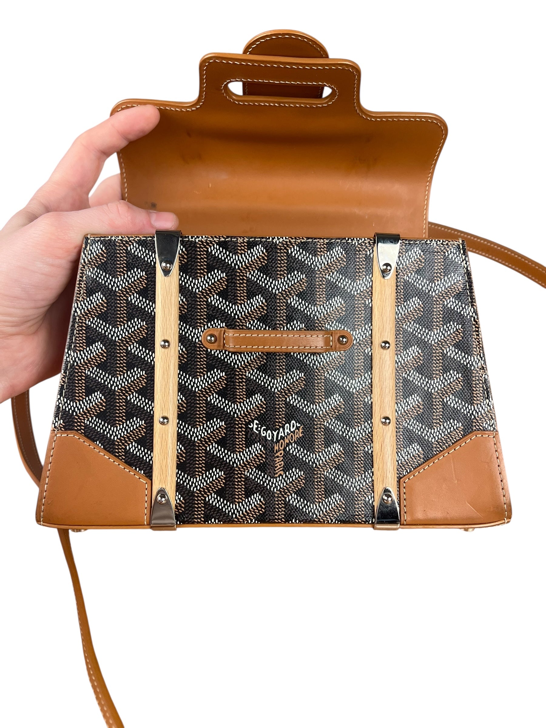 Goyard Mini Goyardine Saigon Top Handle Bag