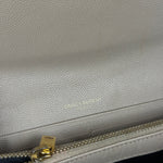 Saint Laurent Beige Grain de Poudre Chevron Long Wallet