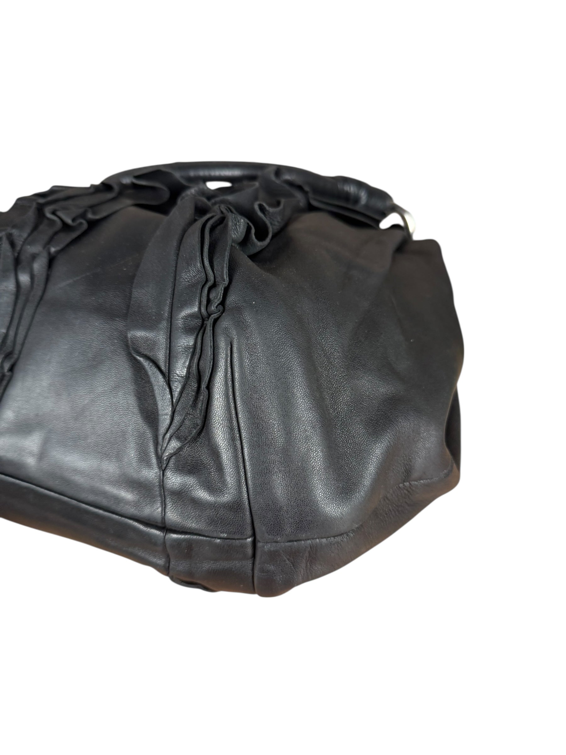 Prada Nappa Leather Ruffle Hobo Shoulder Bag