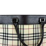 Burberry Leather Trim Nova Check Tote Bag
