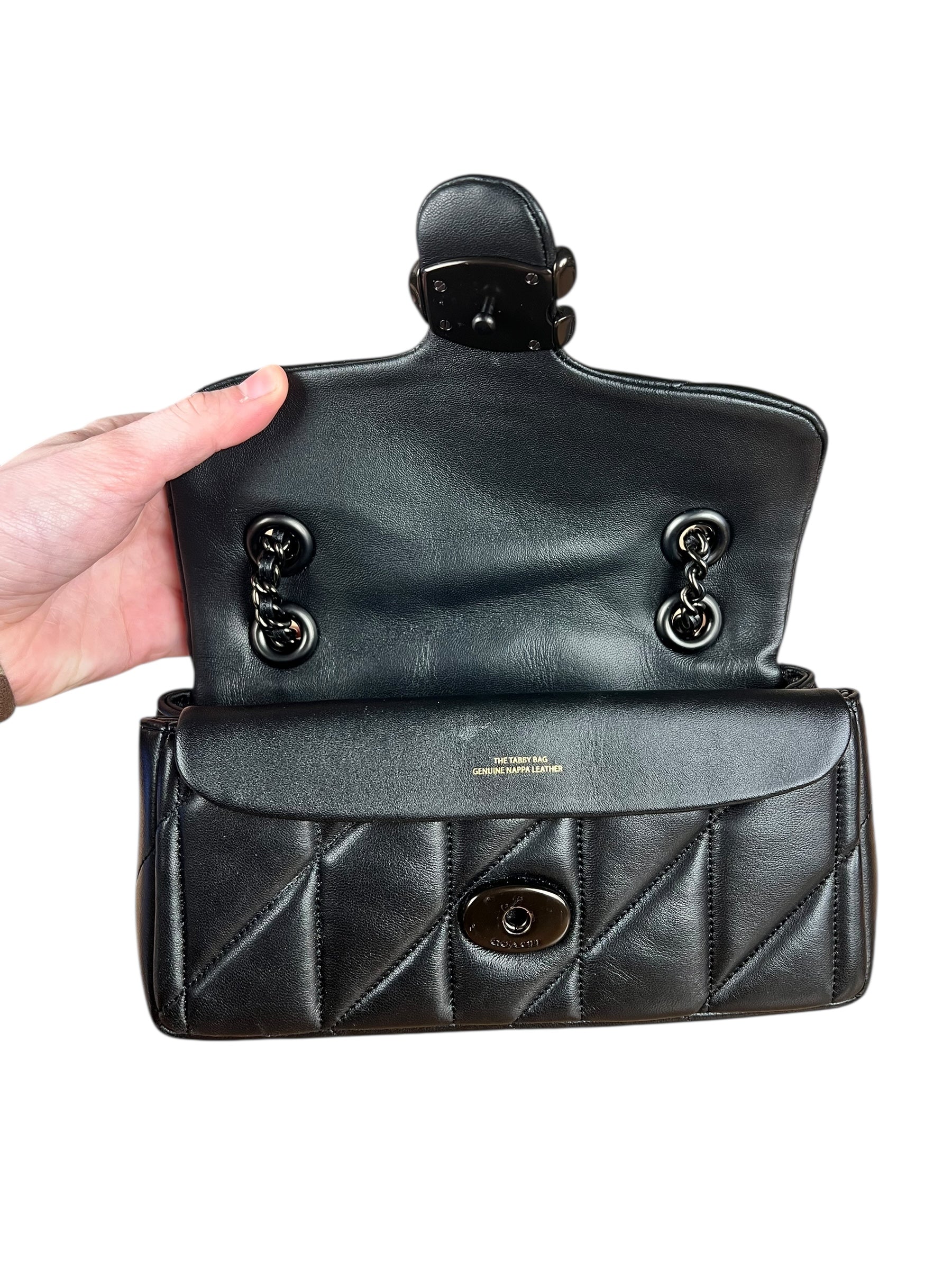 Coach Nappa Leather Black Tabby 18 Crossbody
