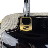Fendi vintage Chameleon Black Patent Leather Handbag