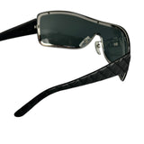 Chanel Black Quilted Y2K Wide Frame Sunglasses