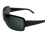 Chanel Black Quilted Y2K Wide Frame Sunglasses