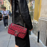Gucci GG Red Marmont Flap Chain Shoulder Bag
