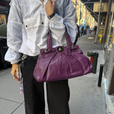 Coach Vintage Purple Leather Hobo Shoulder Bag
