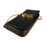 Fendi Fendigraphy Black Leather Wallet on Chain