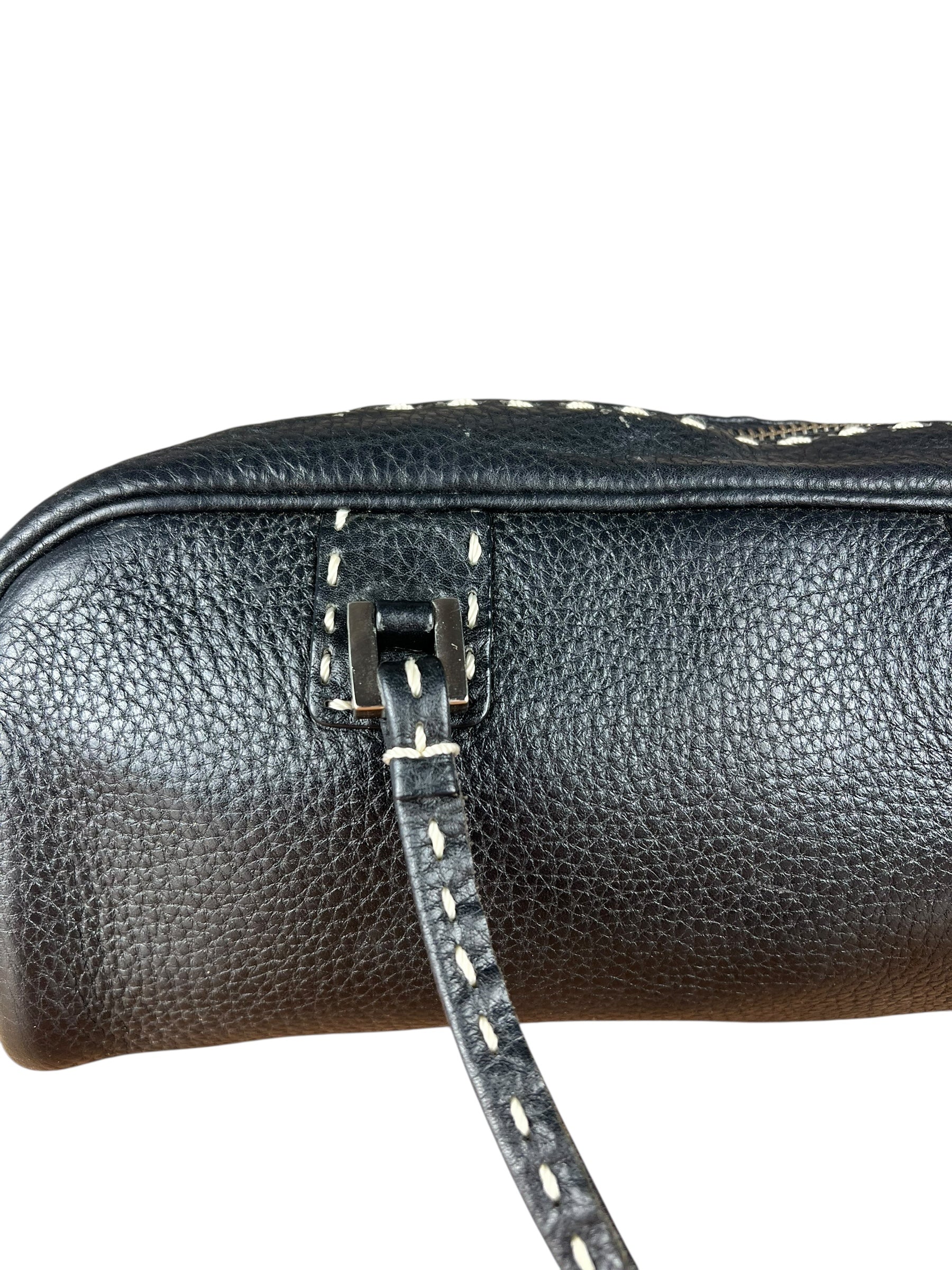 Fendi Vintage Leather Selleria Stitch Handbag