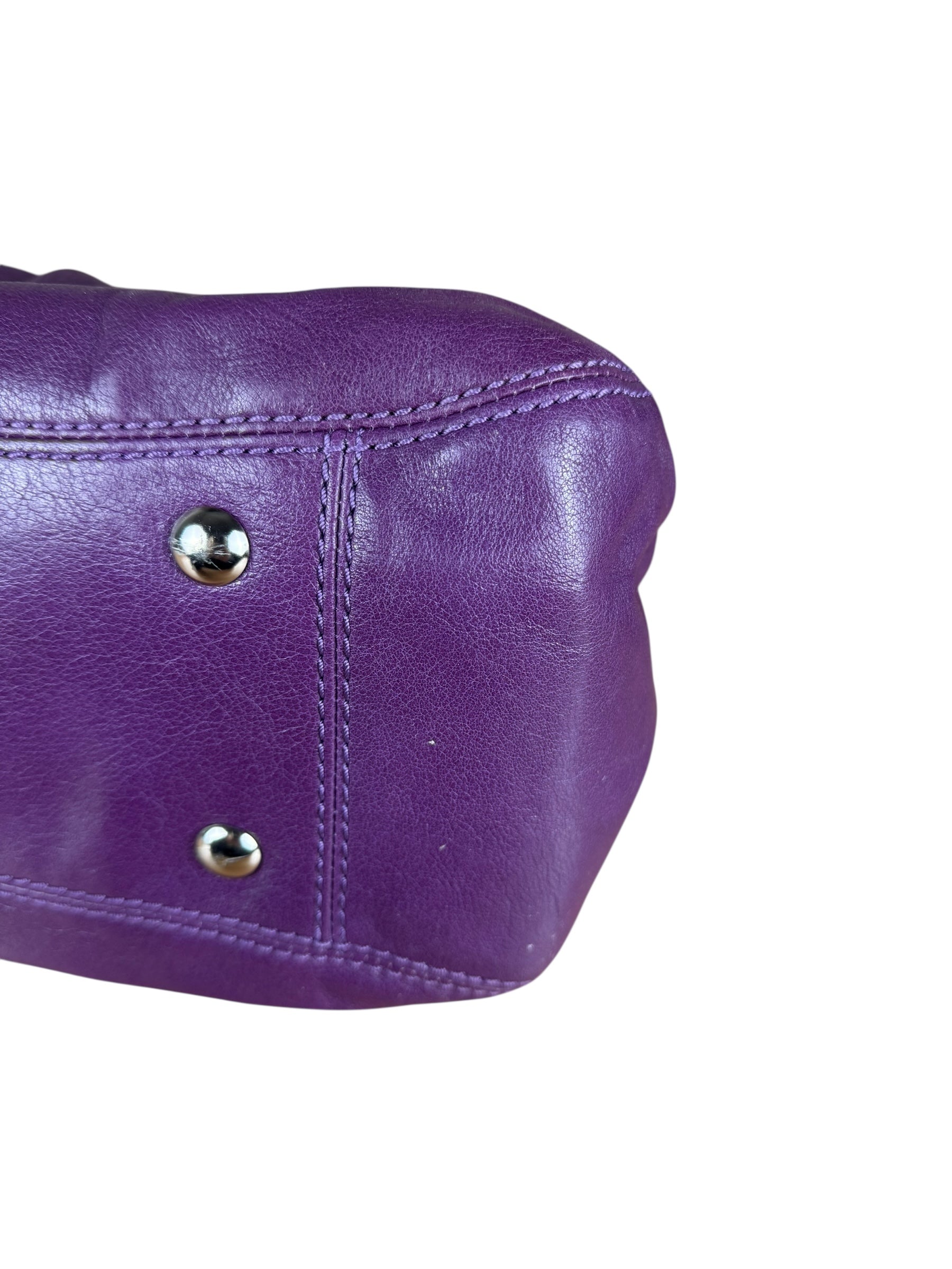 Coach Vintage Purple Leather Hobo Shoulder Bag
