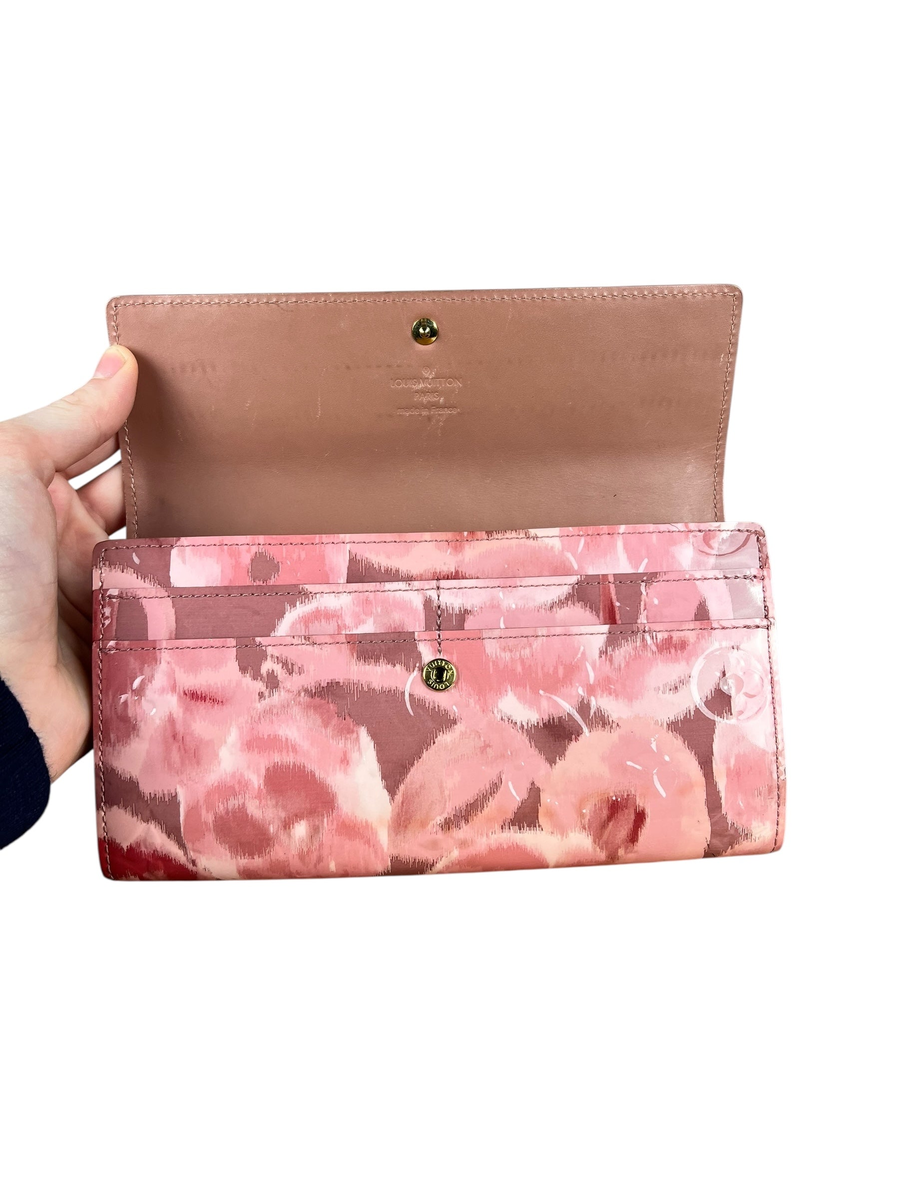 Louis Vuitton Monogram Vernis Floral Rose Long Wallet
