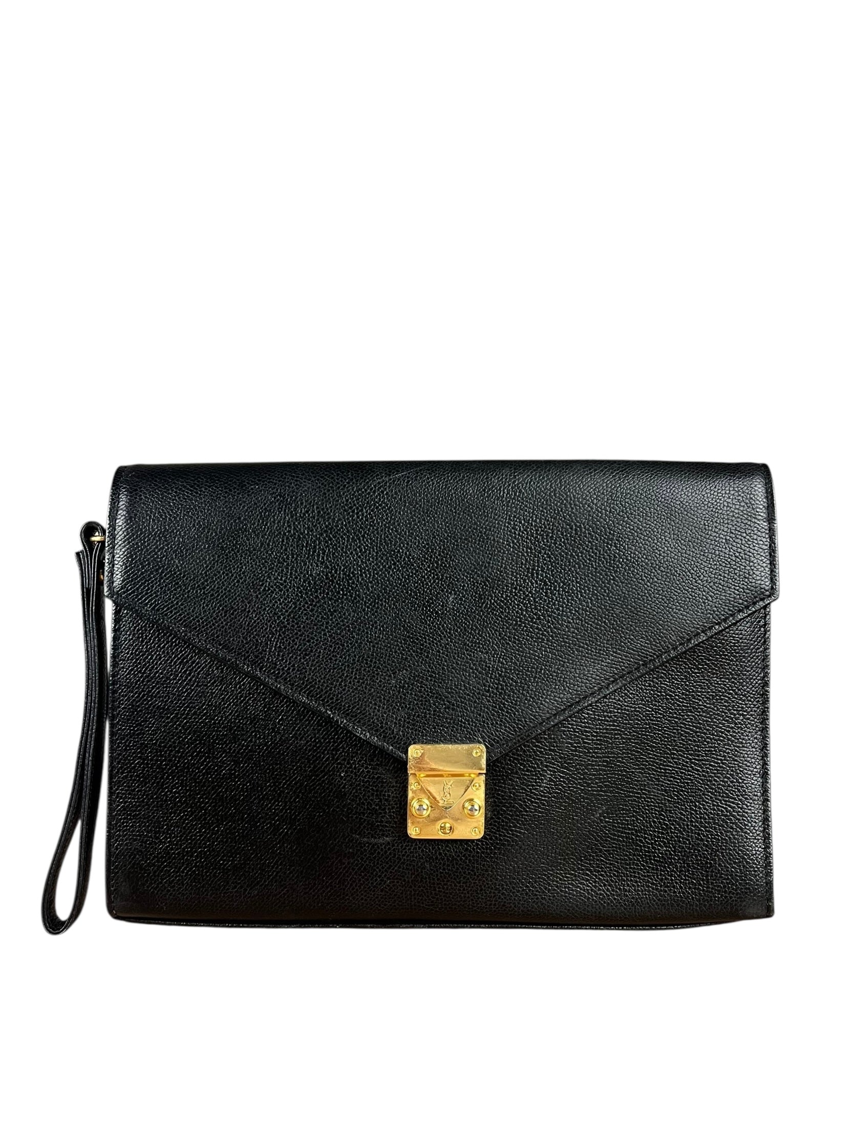 Saint Laurent Vintage Leather Envelope Clutch