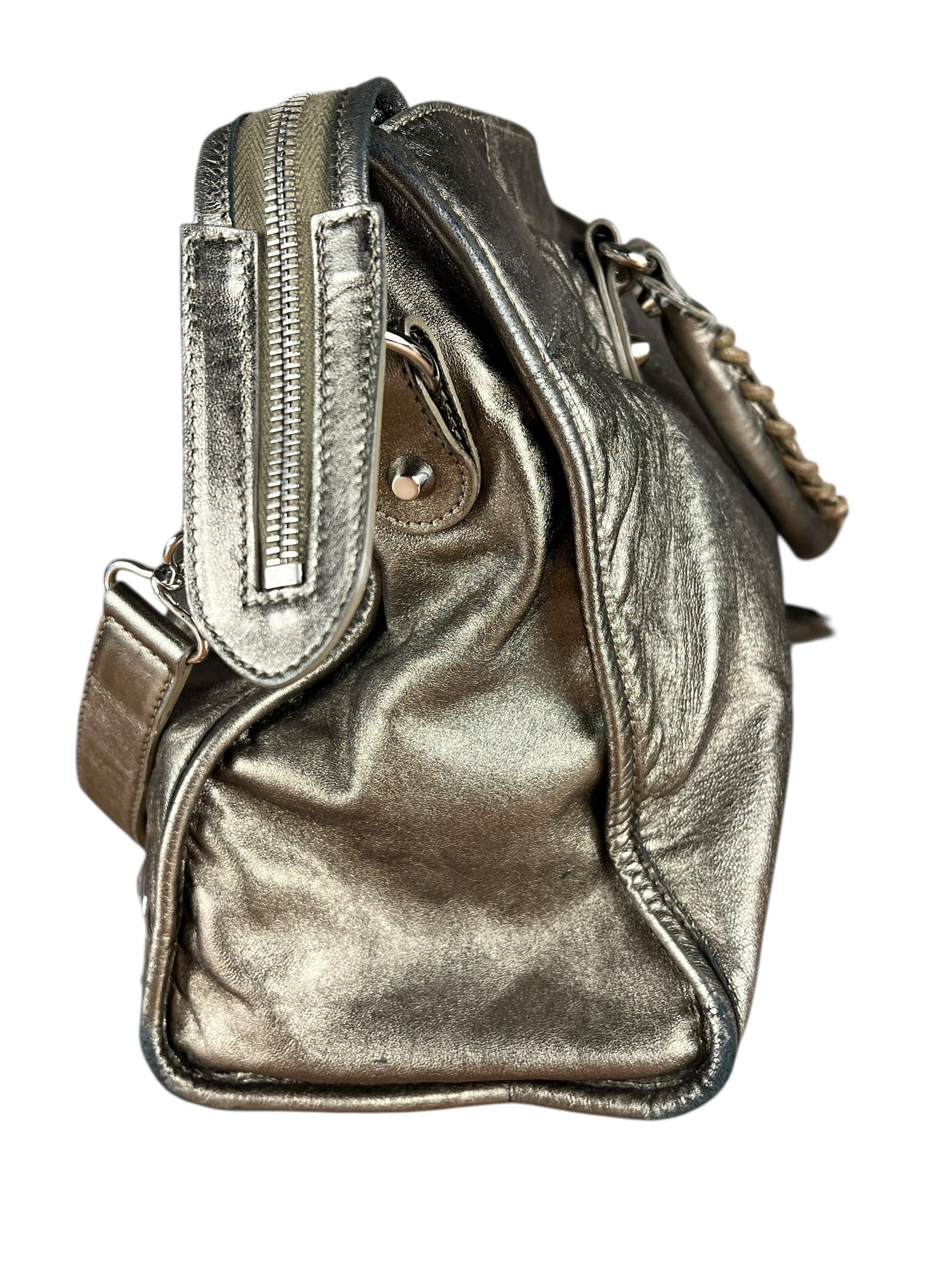Balenciaga Gold Metallic M Le City Bag