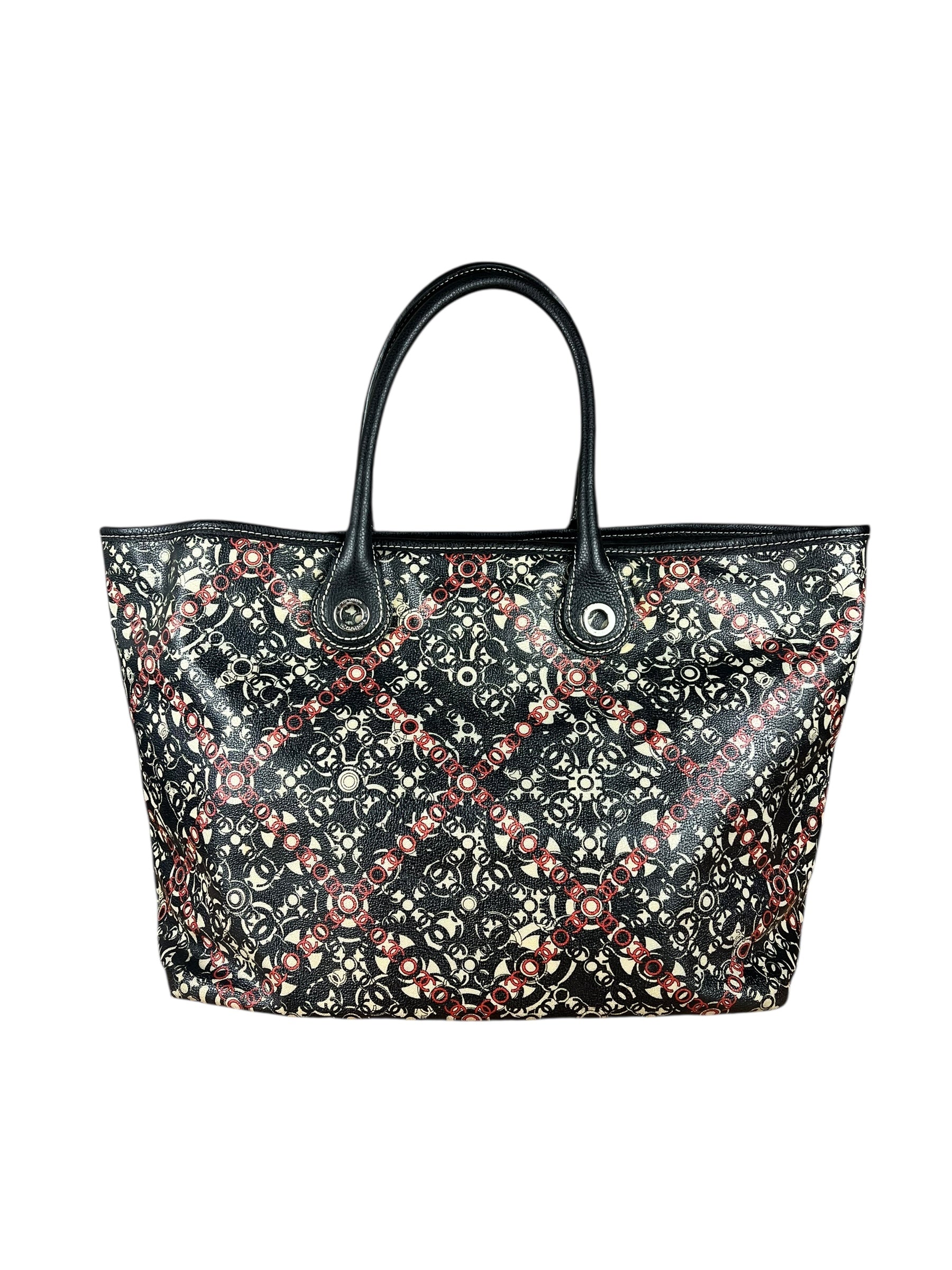 Chanel Optic Coco Chainlink Print Shoulder Tote