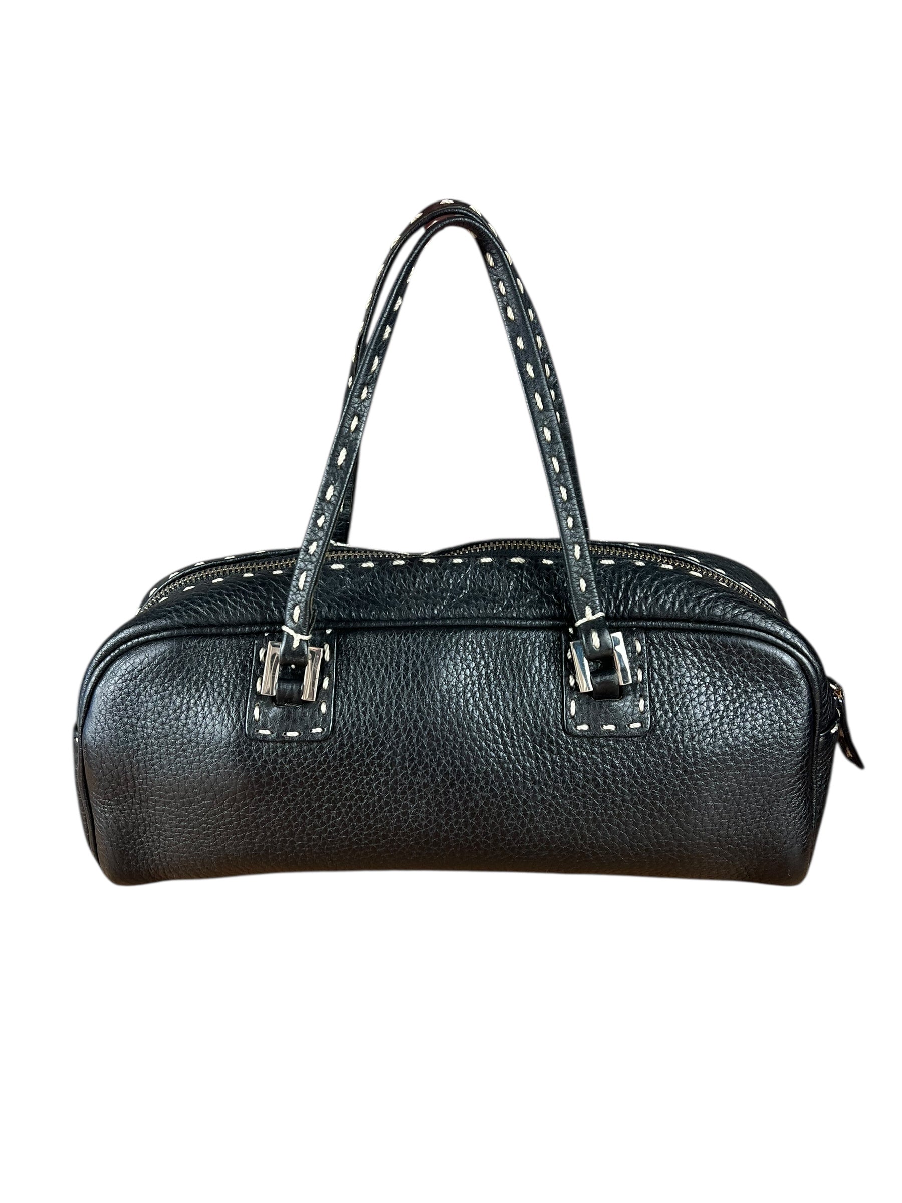 Fendi Vintage Leather Selleria Stitch Handbag