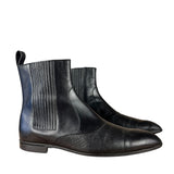 Gucci Black Imprime Pattern Leather Chelsea Boot