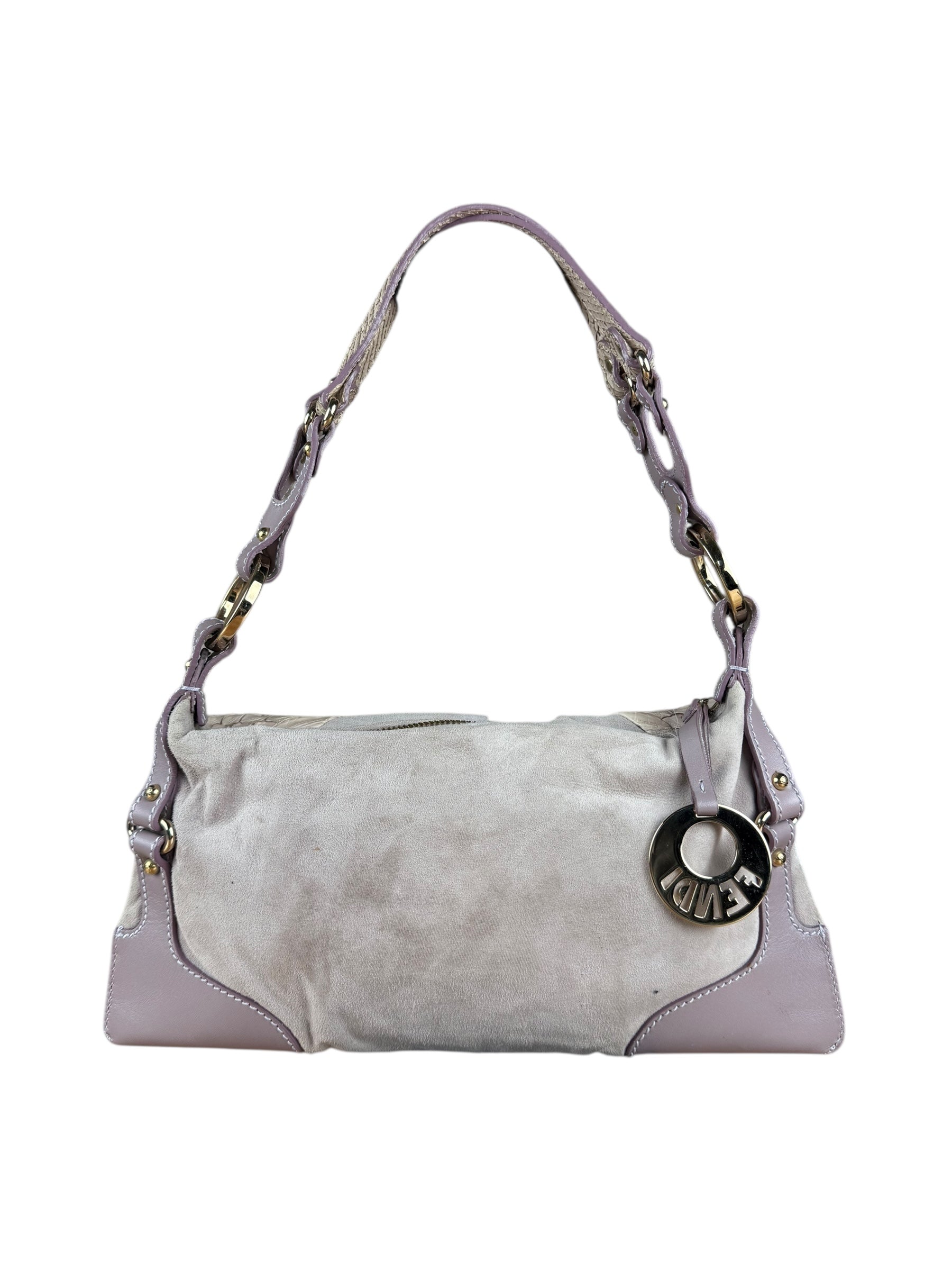 Fendi Lavender Python & Suede Pochette