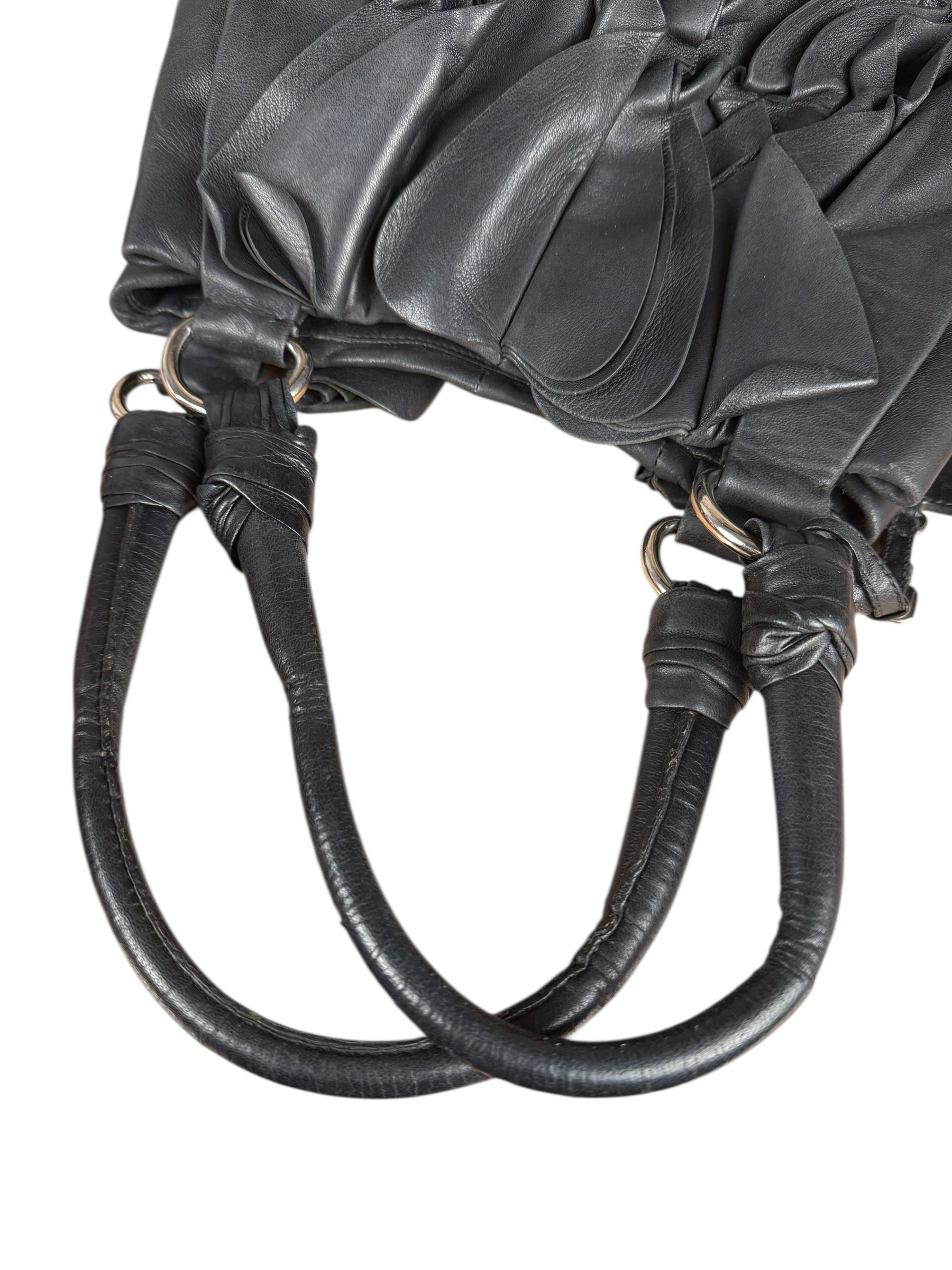 Prada Nappa Leather Ruffle Hobo Shoulder Bag