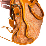 Balenciaga Wool Knit Orange City Bag