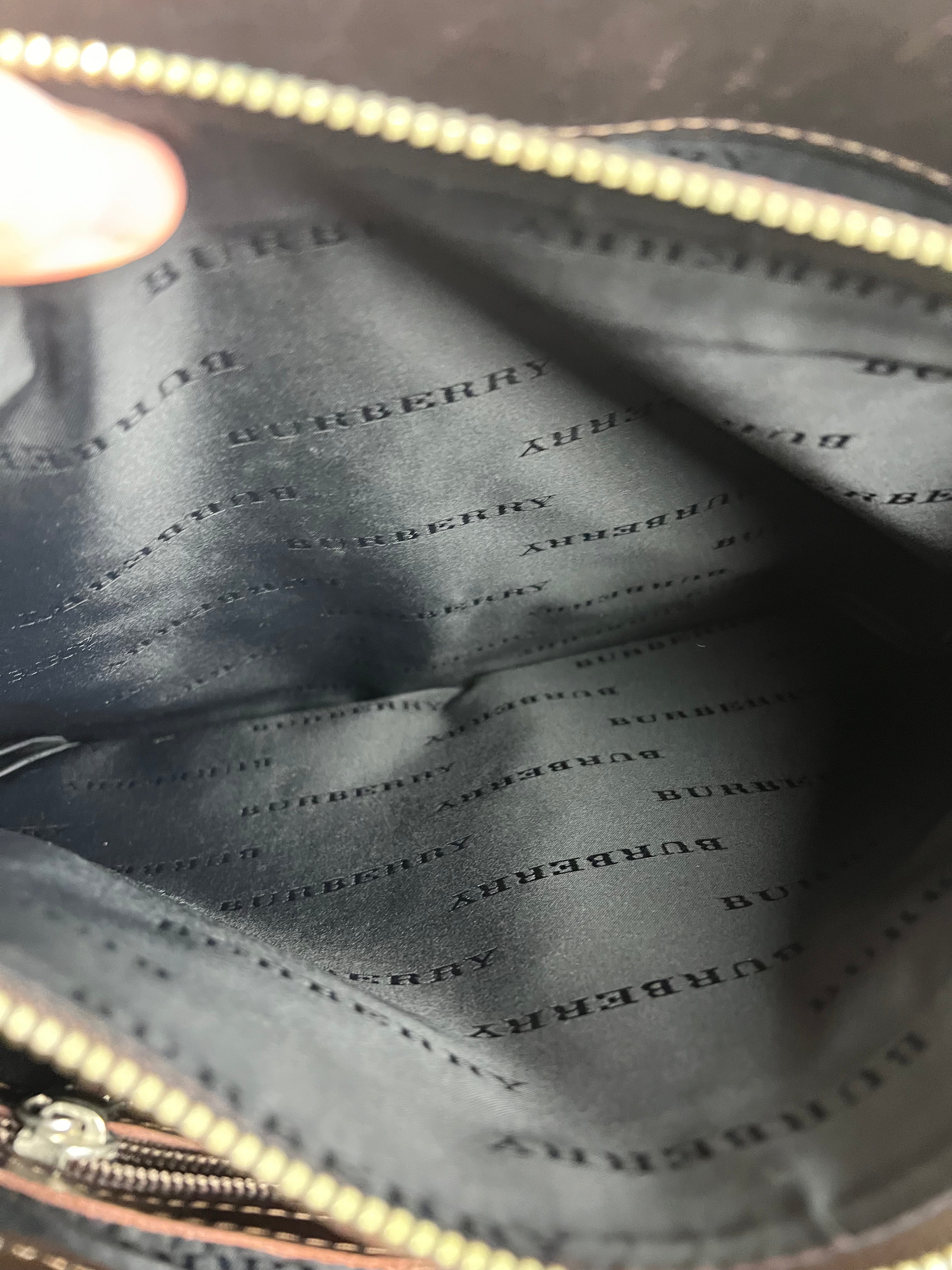 Burberry Leather Trim Nova Check Tote Bag
