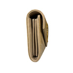 Saint Laurent Beige Grain de Poudre Chevron Long Wallet