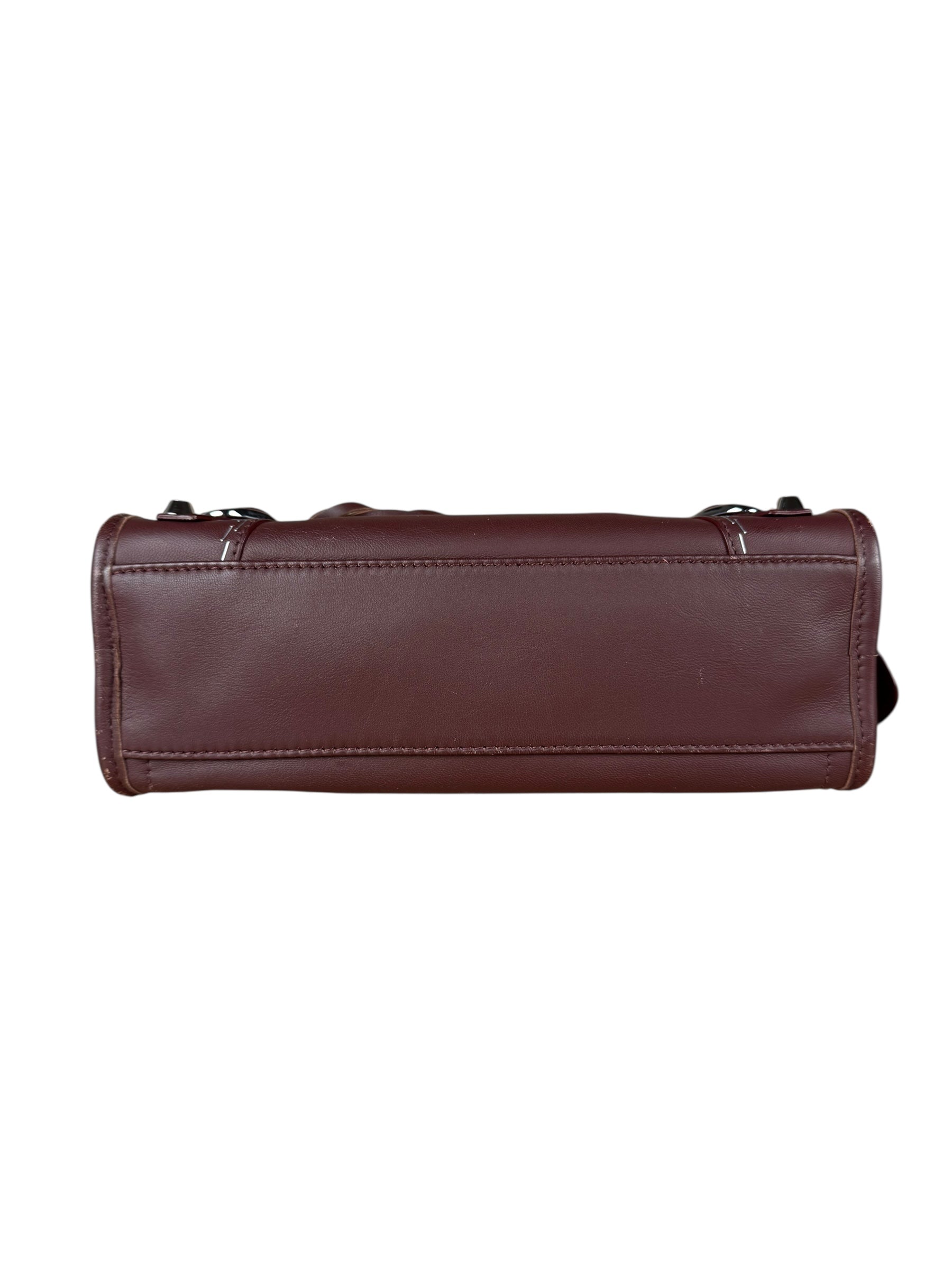 Balenciaga Burgundy Mini City Bag