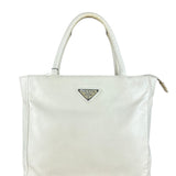 Prada Leather Tote Bag Beige/Ivory