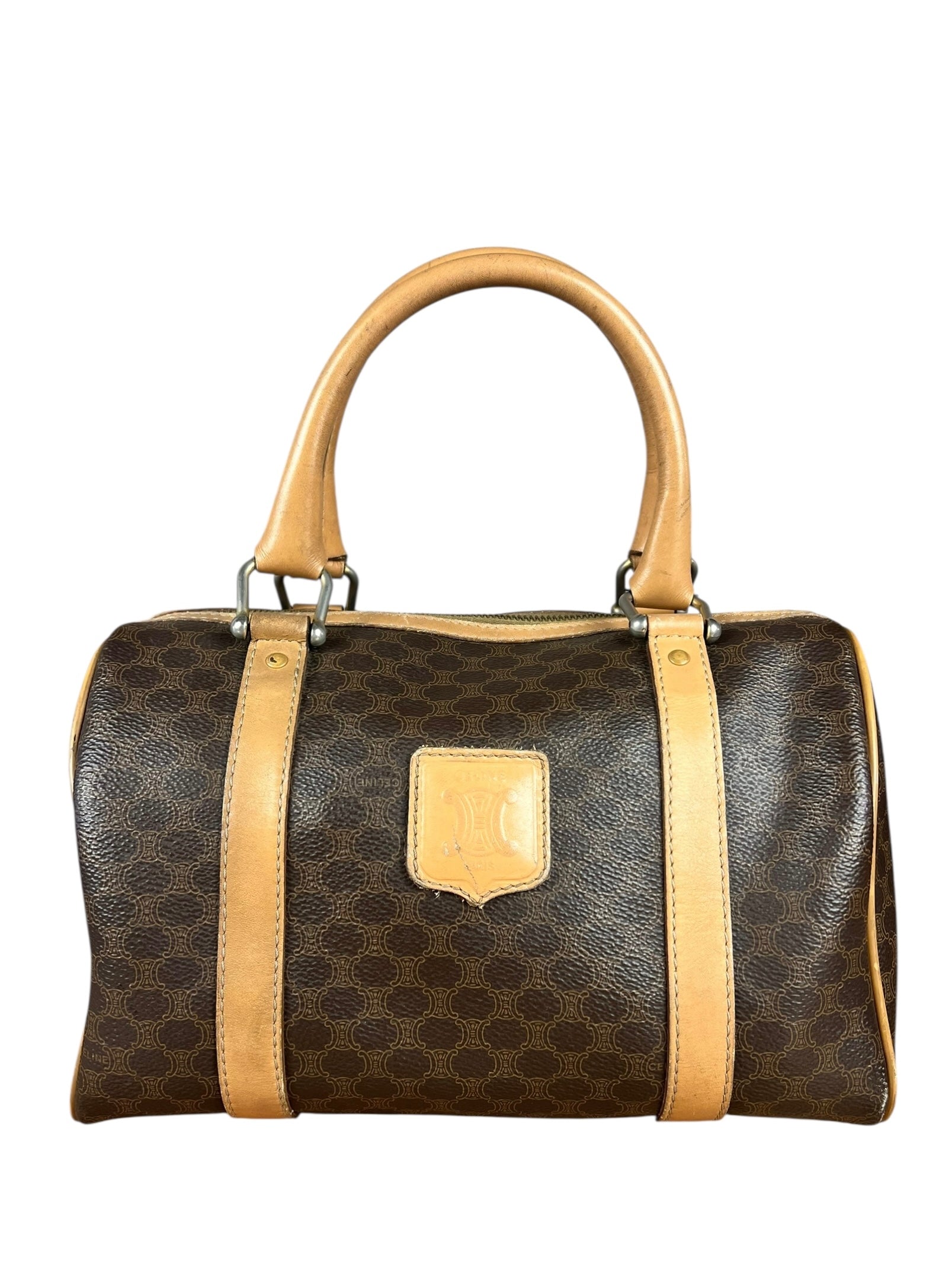 Celine Macadam Vintage Mini Boston Handbag